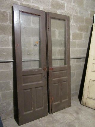 ANTIQUE DOUBLE ENTRANCE FRENCH DOORS 48 X 84.  75 ARCHITECTURAL SALVAGE 7