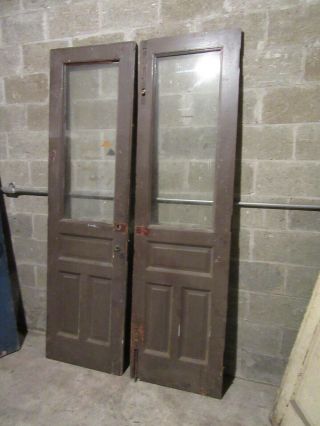 ANTIQUE DOUBLE ENTRANCE FRENCH DOORS 48 X 84.  75 ARCHITECTURAL SALVAGE 8