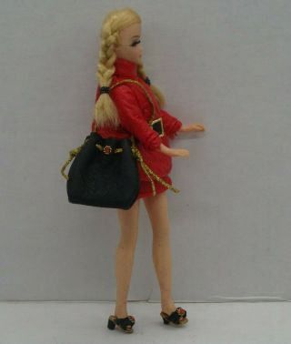 Topper Dawn Doll DINAH in Clone Red pleather Outfit & OOAK Sandals and Purse 2