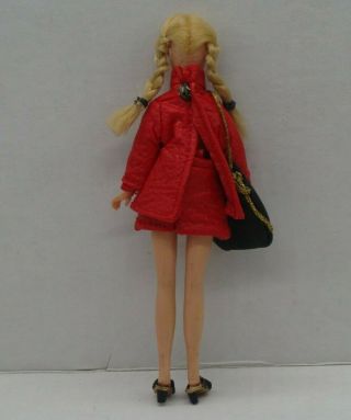 Topper Dawn Doll DINAH in Clone Red pleather Outfit & OOAK Sandals and Purse 4