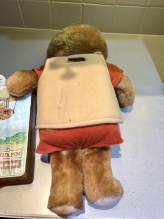 Vintage 1985 Teddy Ruxpin Bear Cassette Player with Book N Tape Along Box. 3