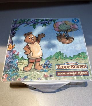 Vintage 1985 Teddy Ruxpin Bear Cassette Player with Book N Tape Along Box. 4