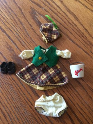 vintage vogue ginny doll dress,  bloomers,  hat and pail 3