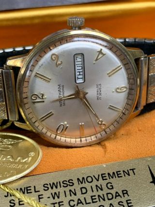 60s Vintage Waltham Selfwinding Automatic Swiss Watch Incabloc 17 Jewels