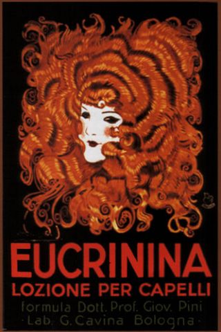 Eucrinina Hair Lotion Vintage Ad Poster Achille Mauzan Italy 1921 24x36 Hot