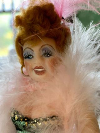 Vintage Miniature Dollhouse Artisan Porcelain Burlesque Saloon Doll Fabulous