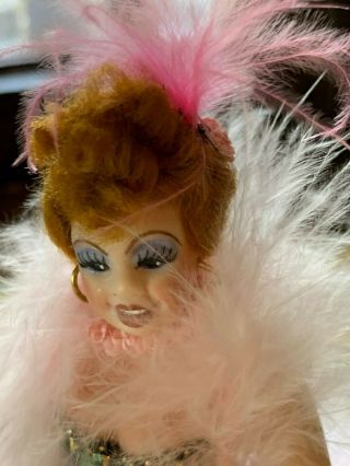 VINTAGE Miniature Dollhouse ARTISAN Porcelain Burlesque Saloon Doll FABULOUS 3