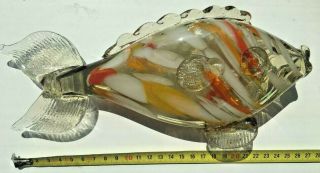 Antique Murano Vintage Multicolor Glass Fish,  Statuette.