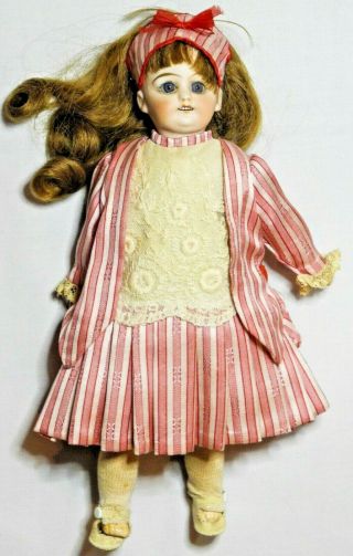 11 - Inch Antique German Bisque/composition Doll 27 4/o | Replaced Costume,  Wig