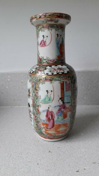 ANTIQUE CHINESE CANTONESE EXPORT FAMILLE ROSE PORCELAIN VASE 3