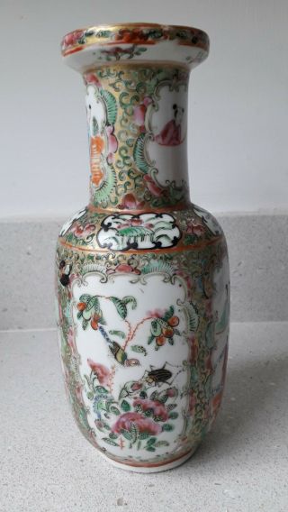 ANTIQUE CHINESE CANTONESE EXPORT FAMILLE ROSE PORCELAIN VASE 4