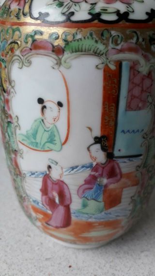ANTIQUE CHINESE CANTONESE EXPORT FAMILLE ROSE PORCELAIN VASE 7