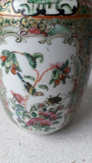ANTIQUE CHINESE CANTONESE EXPORT FAMILLE ROSE PORCELAIN VASE 8