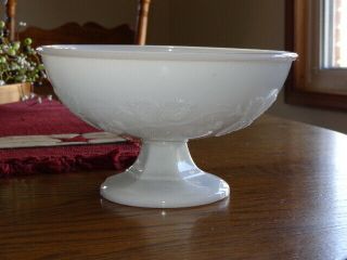 Antique Milk Glass Flint Glass Bryce & Walker Fairfax Strawberry Bowl Eapg
