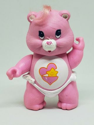 Vintage Care Bears Poseable Figure Baby Hugs 1984 Kenner Heart Star Pink Twin