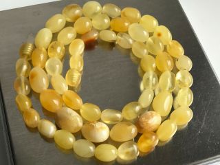 Natural Vintage Amber Beads Antique Baltic Old Necklace 17.  85 Gr