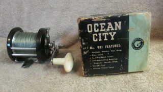 Vintage Ocean City No.  981 St.  Lucie Lake & Bay Fishing Reel W/original Box
