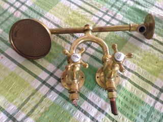 Antique shower head and taps 2