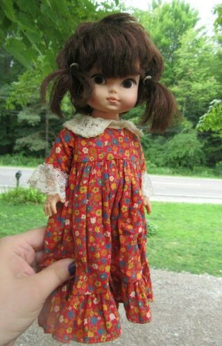 Vintage 1966 Moon Maid Doll By Uneeda Doll Co Big Eye Blythe Era Cute 12 "