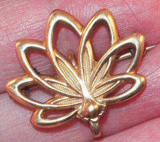 Antique Victorian Rose Gold Filled Floral Fanned Petals Flower Watch Pin Brooch