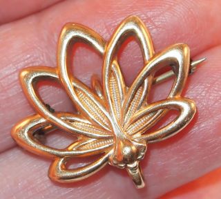 ANTIQUE VICTORIAN ROSE GOLD FILLED FLORAL FANNED PETALS FLOWER WATCH PIN BROOCH 4