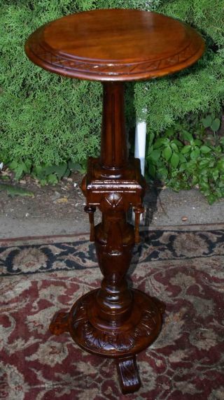 19th Century Antique Victorian Eastlake Walnut Pedestal Stand