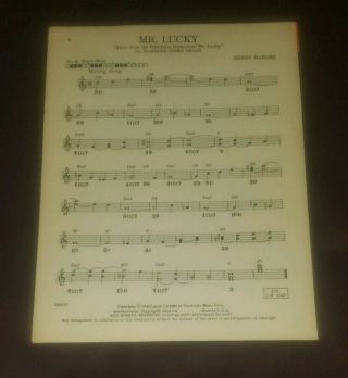 Mr.  Lucky TV theme Hammond organ vintage 1960 sheet music Henry Mancini 3