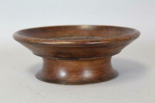 A RARE PILGRIM PERIOD 17TH C AMERICAN TURNED CENTER BOWL TAZZA IN OLD SURFACE 3