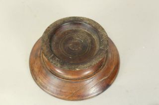 A RARE PILGRIM PERIOD 17TH C AMERICAN TURNED CENTER BOWL TAZZA IN OLD SURFACE 5