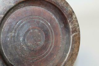 A RARE PILGRIM PERIOD 17TH C AMERICAN TURNED CENTER BOWL TAZZA IN OLD SURFACE 7