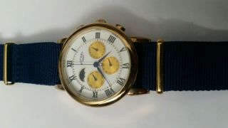 Rotary ' Moonphase ' Gents Multi Function Automatic,  Gold Plated Rare Watch 8