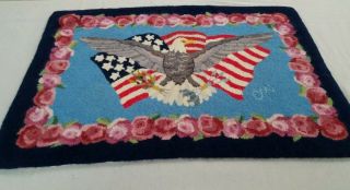 Claire Murray - Spirit Of America Stars & Stripes - 100 Wool Hooked Rug R959