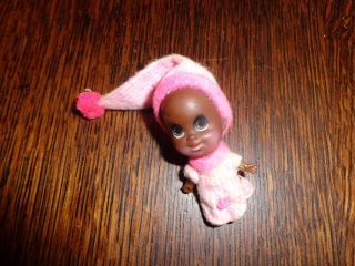 Vintage Liddle Kiddle Baby Rockaway Tiny Black Baby Doll