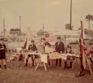 Vintage Antique Photo Boys Scouts Outing 196’s Retro Colored Photo
