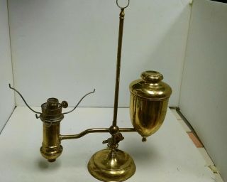 Antique Lamp Manhattan Brass Co.  Student Oil Desk Lamp Electric Needs Shade