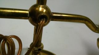 Antique Lamp Manhattan Brass Co.  Student Oil Desk Lamp Electric Needs Shade 3