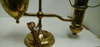 Antique Lamp Manhattan Brass Co.  Student Oil Desk Lamp Electric Needs Shade 5