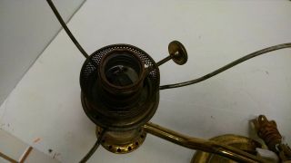 Antique Lamp Manhattan Brass Co.  Student Oil Desk Lamp Electric Needs Shade 8