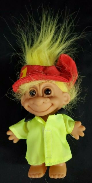Vintage Russ Troll Doll " Fireman With Yellow Hair " Troll Doll 5 " 18321