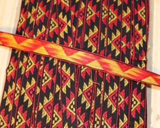 ANTIQUE 100 YARDS OF AZTEC RIBBON RED/BLACK/YELLOW 5/8 