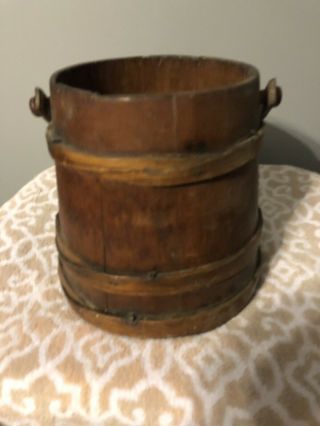 Early 1900’s Wooden Bucket 10”x 10 1/2”