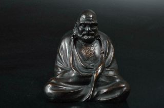 S8416: Japanese Xf Copper Daruma Statue Sculpture Ornament Figurines Okimono