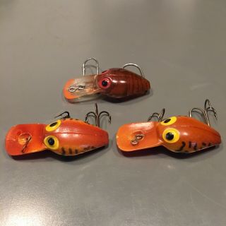 Storm Pre - Rapala Wiggle Wee Warts Set Of Three (3) Sunfish & Crawfish