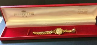 Vintage Fortis Ladies Rolled Gold Wristwatch Self - Winding Incabloc 4672 17cm Lng