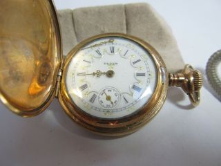 Antique Elgin Pocket Watch With Fancy Dial And Hunting 20 Yr Case