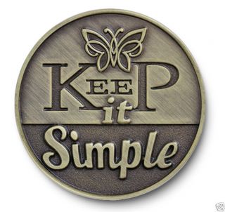 Antiqued Bronze " Keep It Simple " Aa/na/12 Step Recovery Program Coin /token/chip