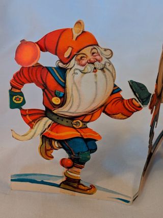 Antique Paper Xmas Decor Santa Claus E.  O.  Co Sweden 5503 Rare Early St Nick Card 2