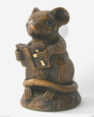 Church Mouse Bible Ornament Cute Unique Mice Gift Collectable Cathedral Carving