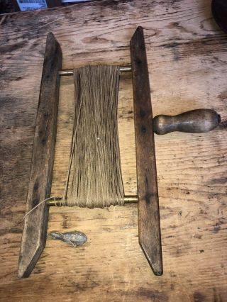 Vintage Fishing Line Winder With Brass Rods