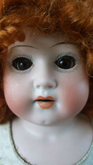 Antique doll German Huebach Koppelsdorff bisque head kid leather body Sleepy Eye 2